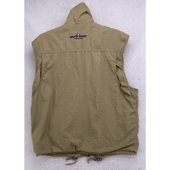 Vtg 90s Pierre Cardin Sports Club Utility Vest XL Tan Safari Photographer Cargo - Picture 3 of 11